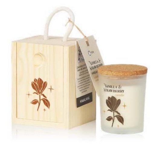 Himalaya Candle - Luttle Box Legno Serenity - VANIGLIA e FRAGOLA