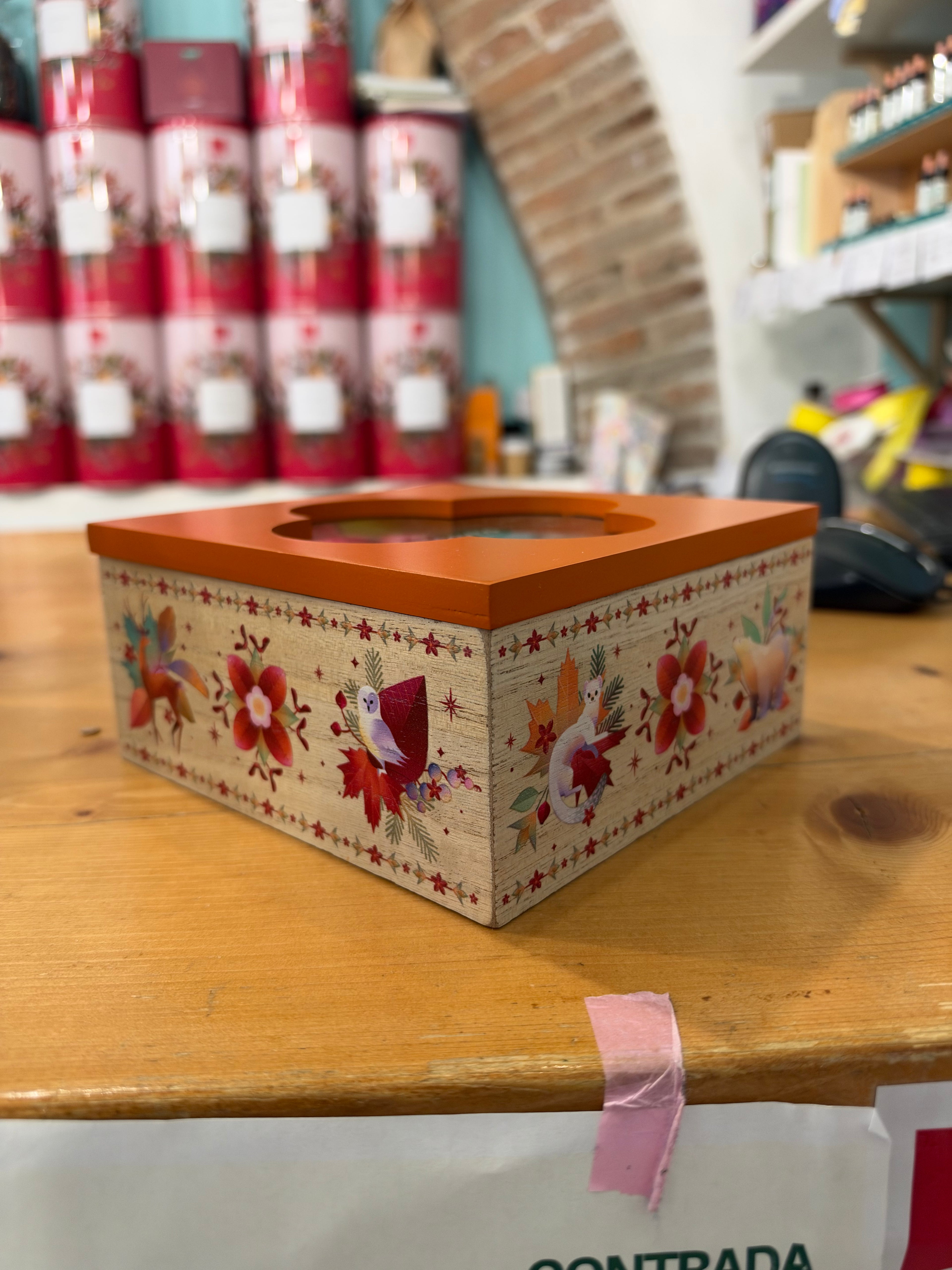 NEAVITA Cofanetto Legno Arancione 4 scomparti