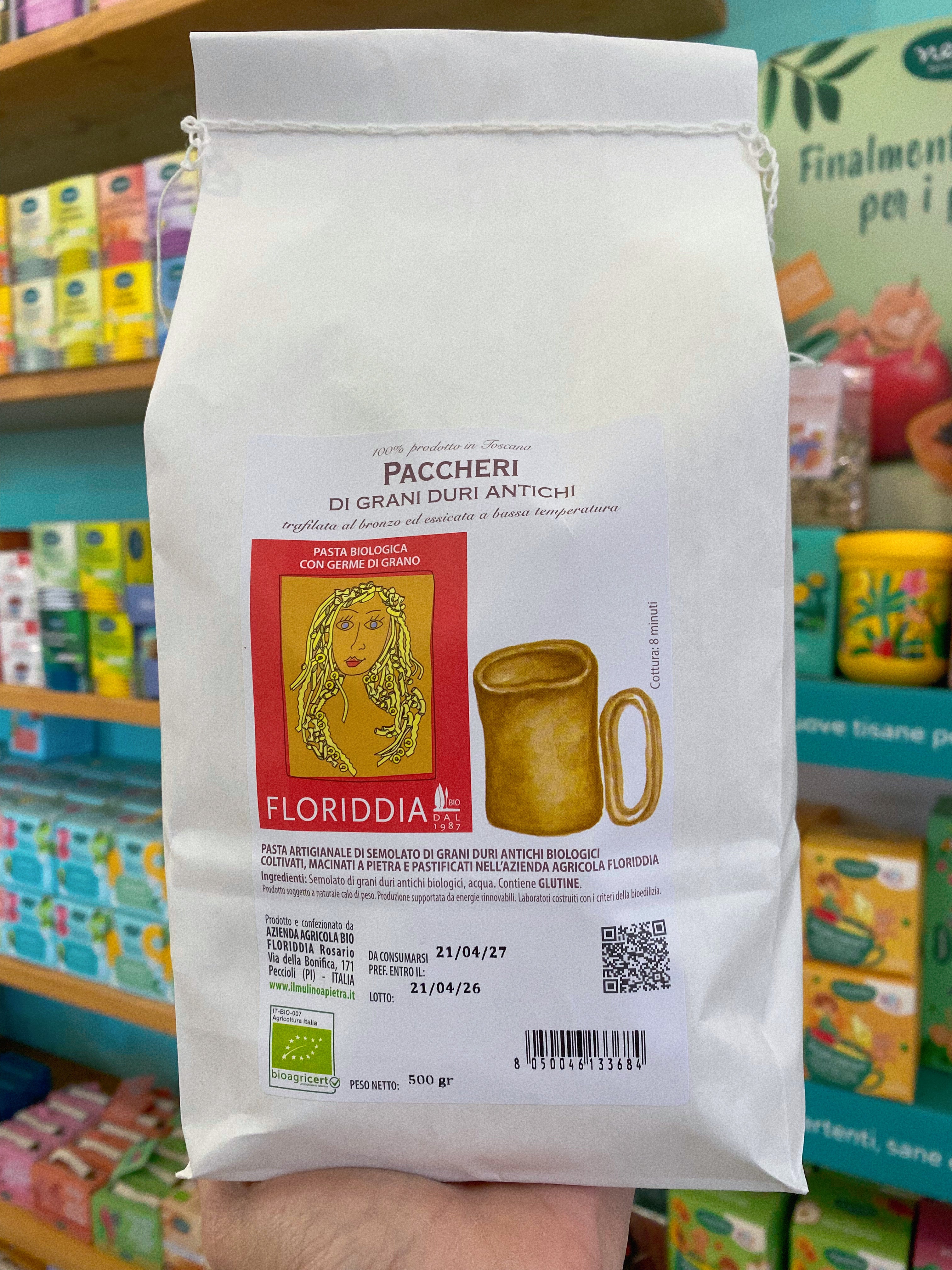 FLORIDDIA Paccheri di Grani Duri Antichi Biologici 500g