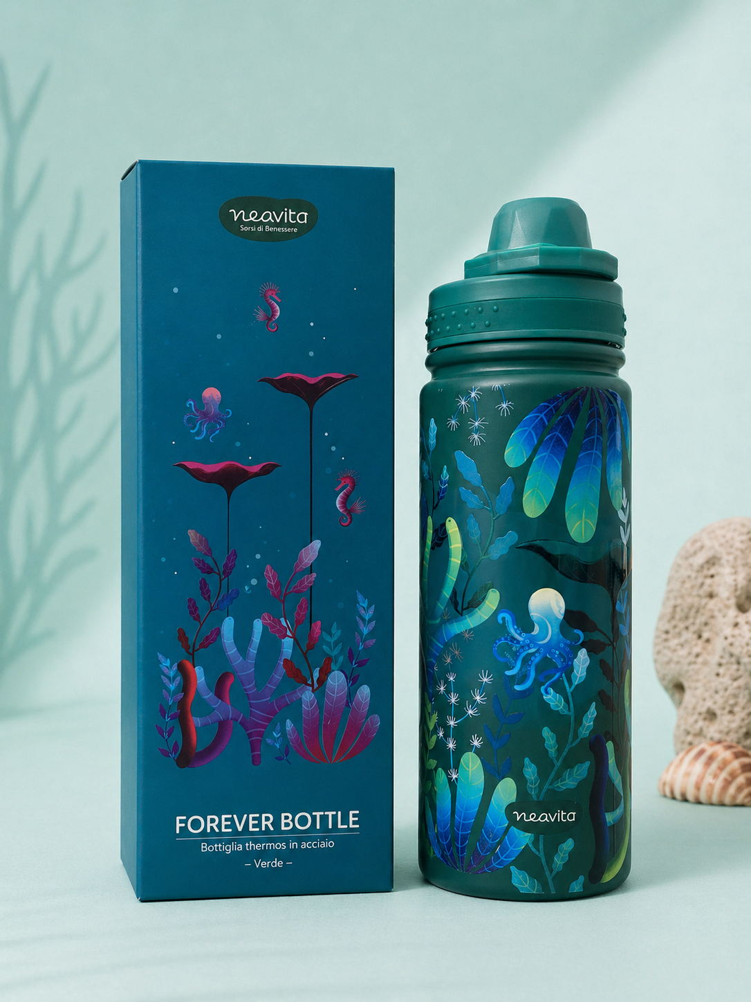 NEAVITA Forever Bottle Bottiglia Thermos in Acciaio 500ml - Verde