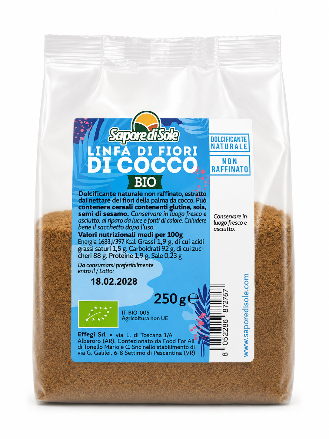 Sapore di Sole Zucchero di Fiori di Cocco 250gr