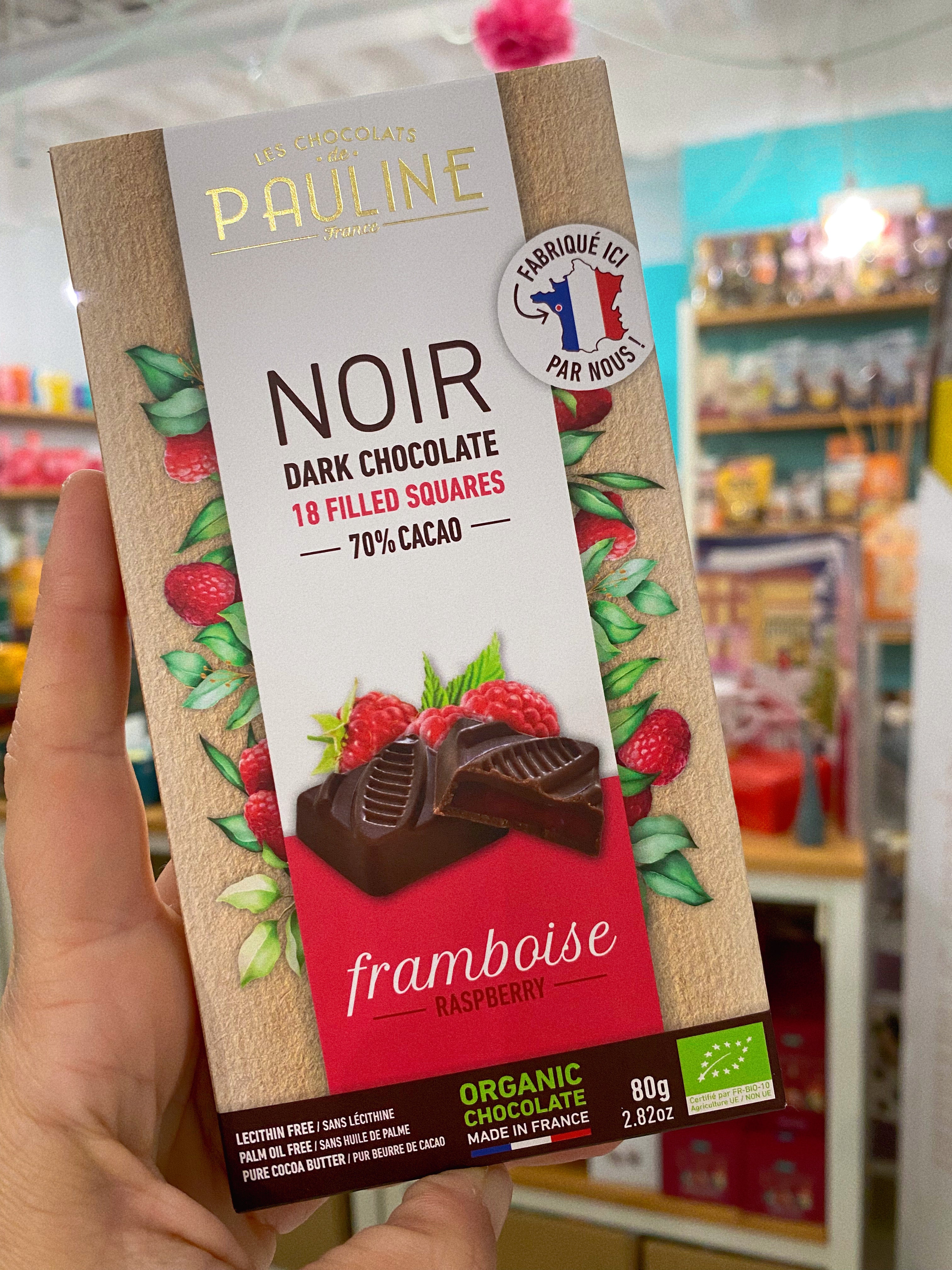 Pauline Tavoletta di Cioccolato Fondente e Lampone Bio 80gr