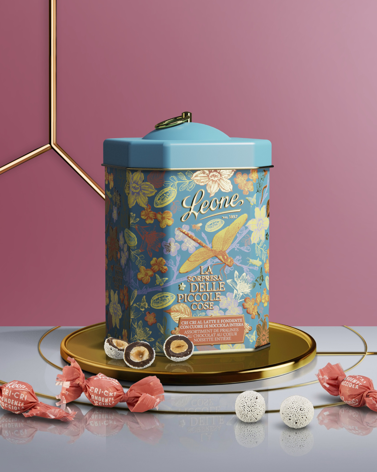 LEONE Collezione Giardino Segreto Lanterna con Cri Cri assortiti 350g