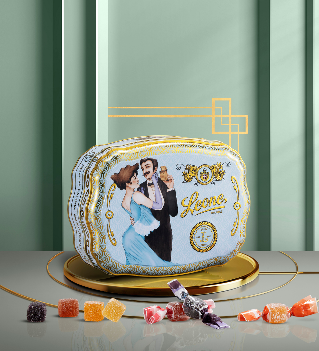 LEONE Cofanetto latta Liberty Celeste 200g