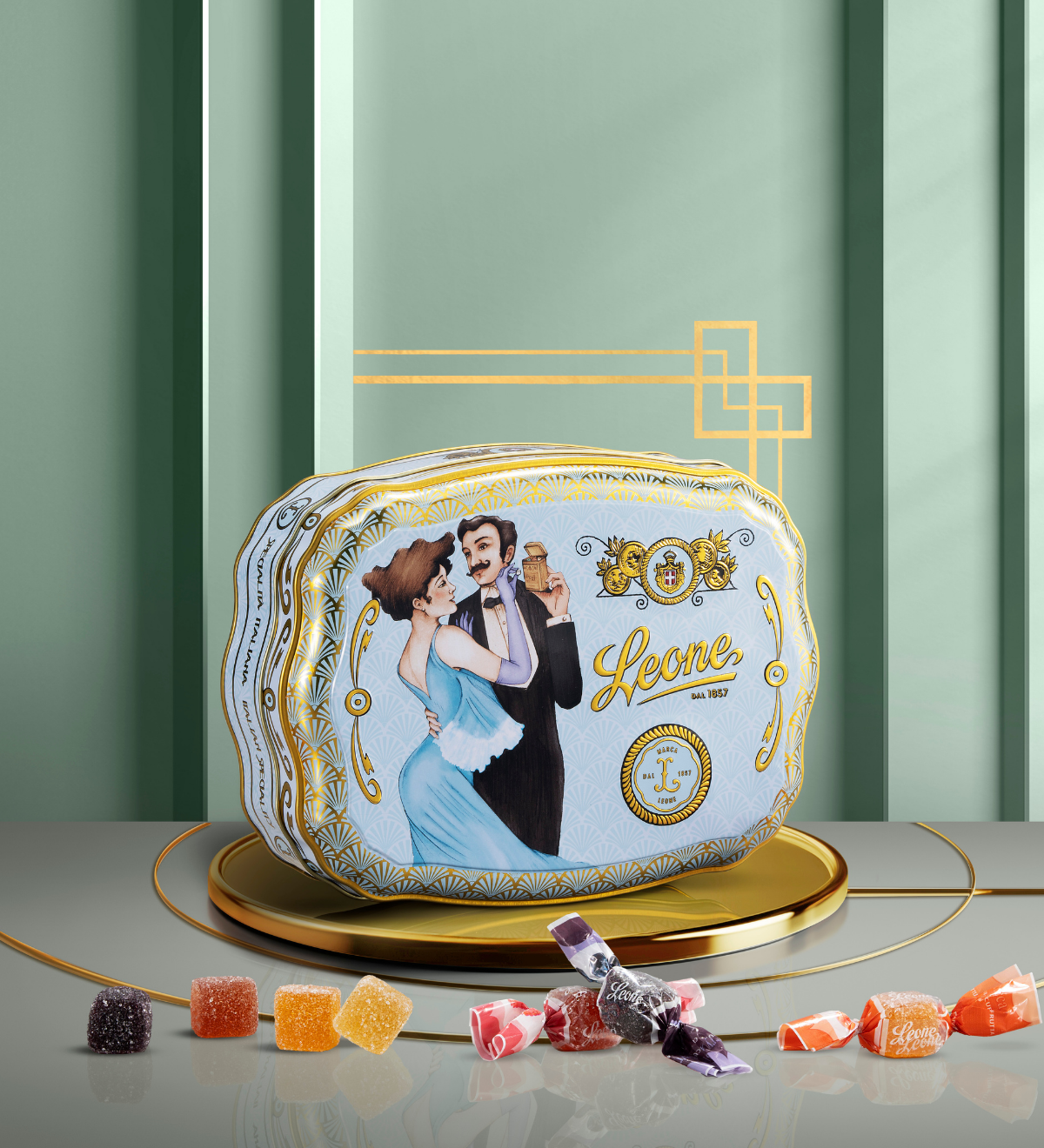 LEONE Cofanetto latta Liberty Celeste 200g