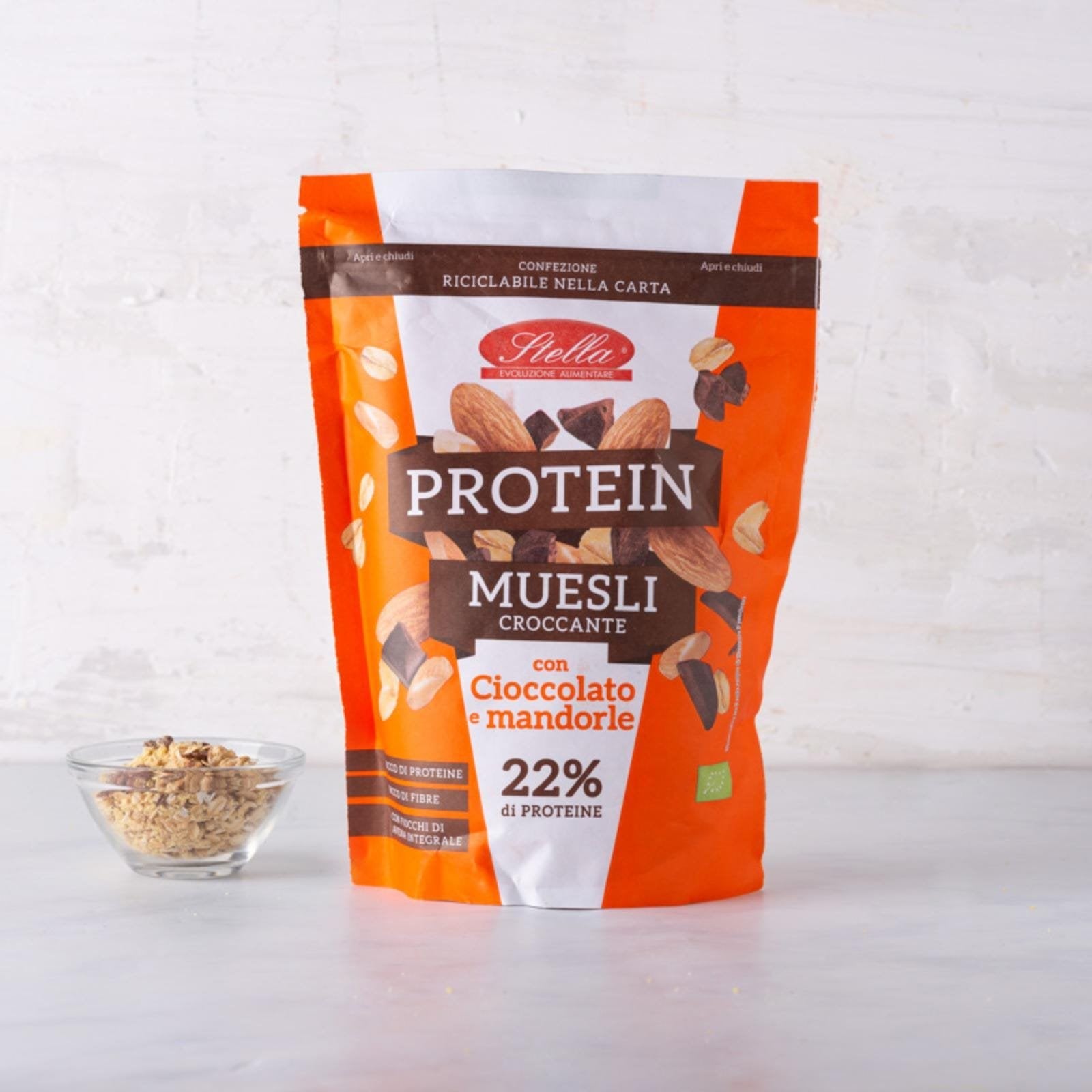 Muesli proteico con mandorle e cioccolato BIO
