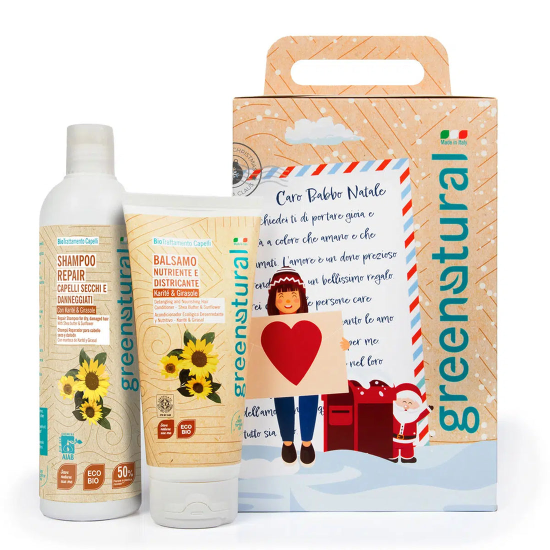 GREEN NATURAL Xmas Beauty Lettera a Babbo - Shampoo e Balsamo