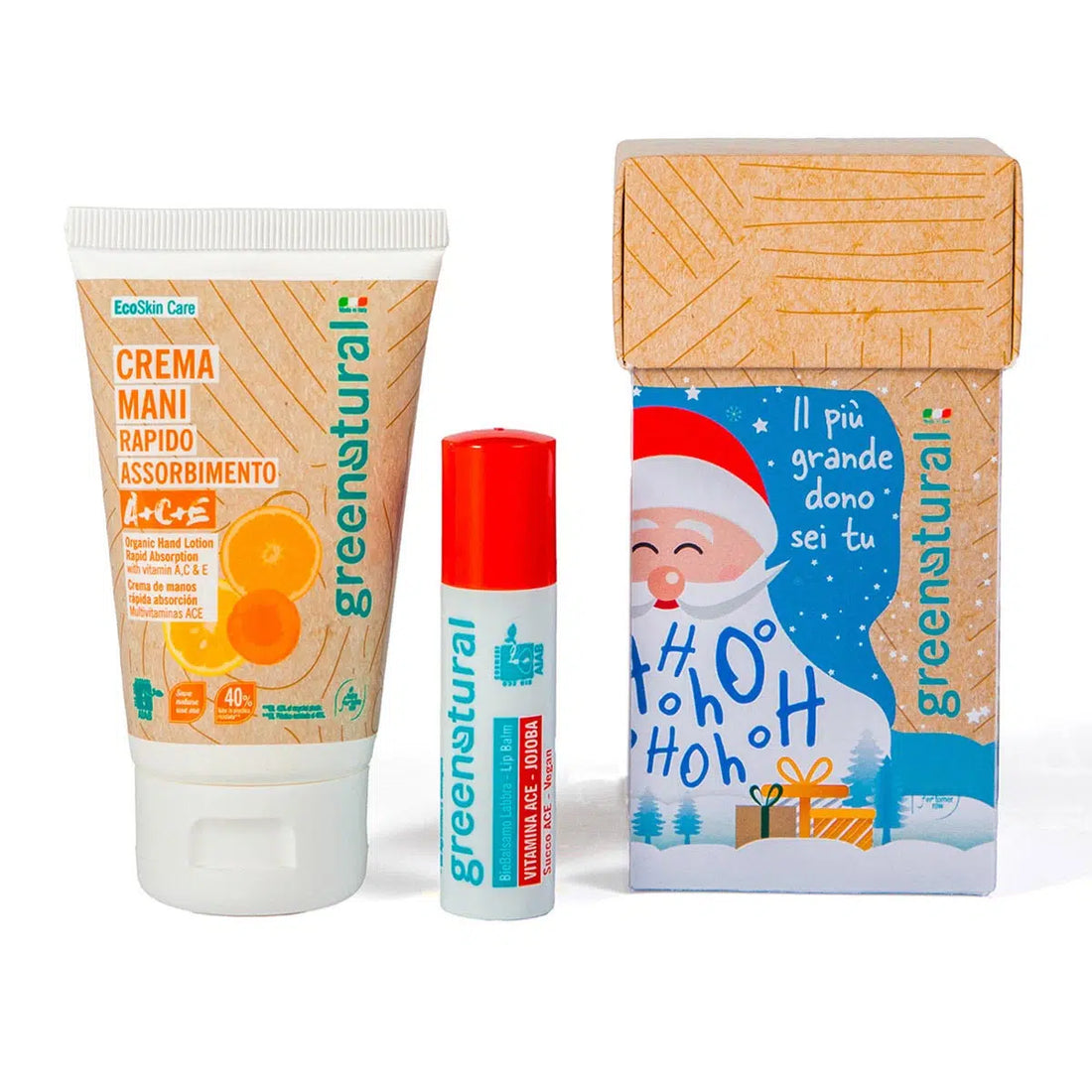 GREEN NATURAL Porta Gioie Happy Babbo - Crema mani + stick labbra