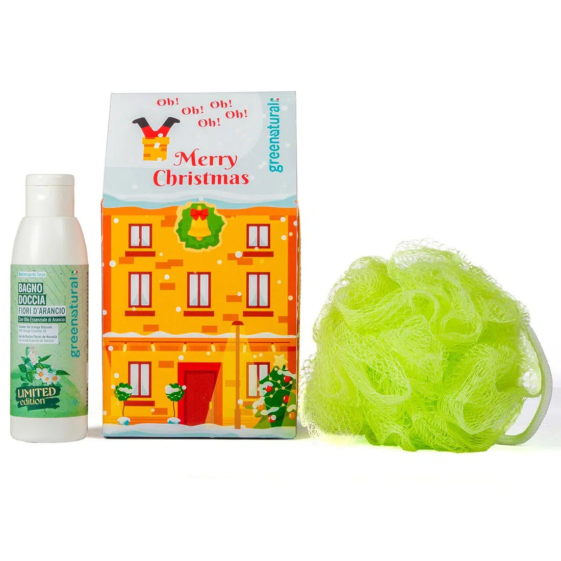 GREEN NATURAL Casetta Magica Arancione - Bagnodoccia + Spugna
