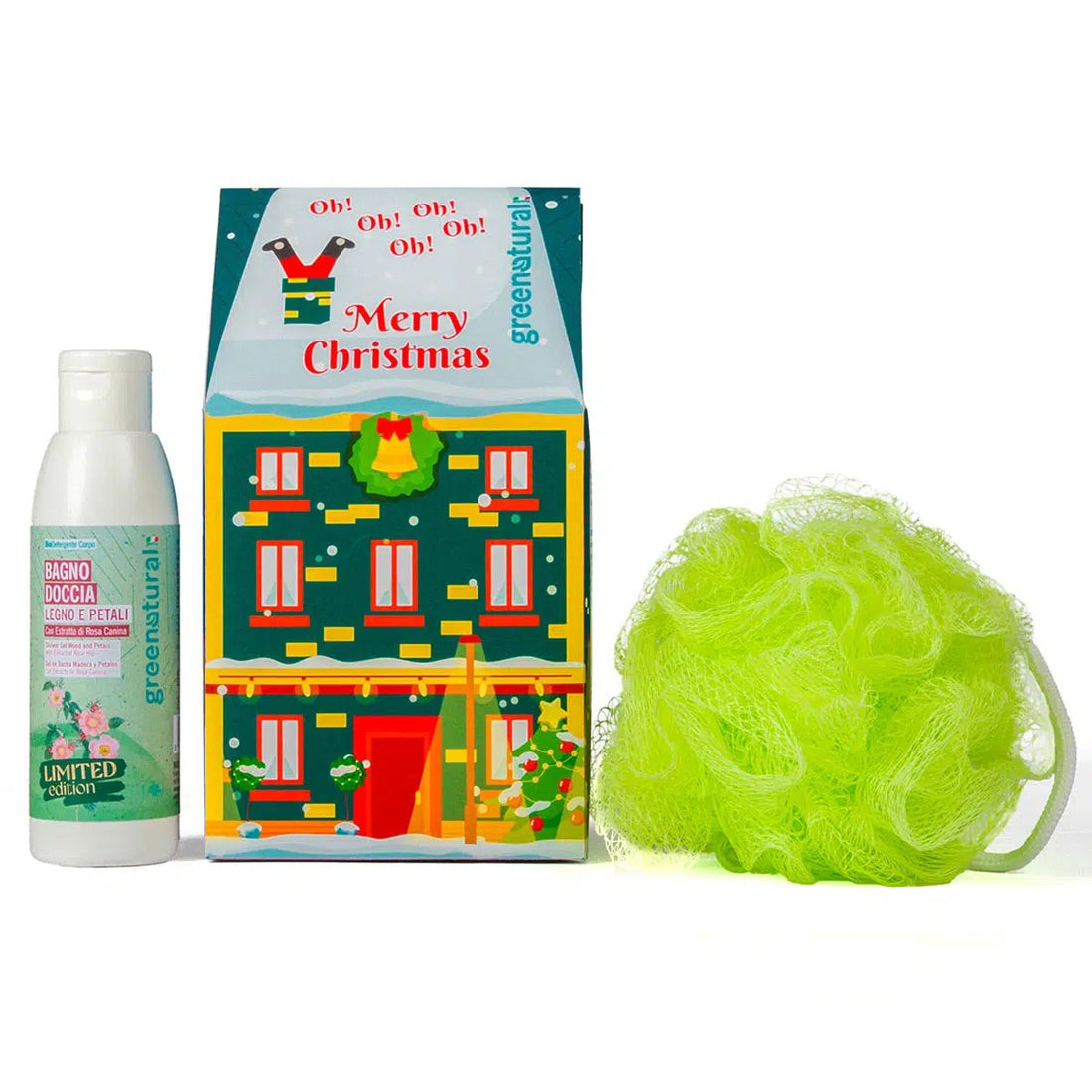 GREEN NATURAL Casetta Magica Verde - Bagnodoccia + Spugna