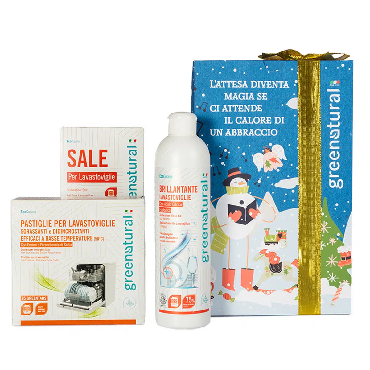 GREEN NATURAL XMas Box Lavastoviglie - Tabs Lavastoviglie
25pz + Brillantante + Sale