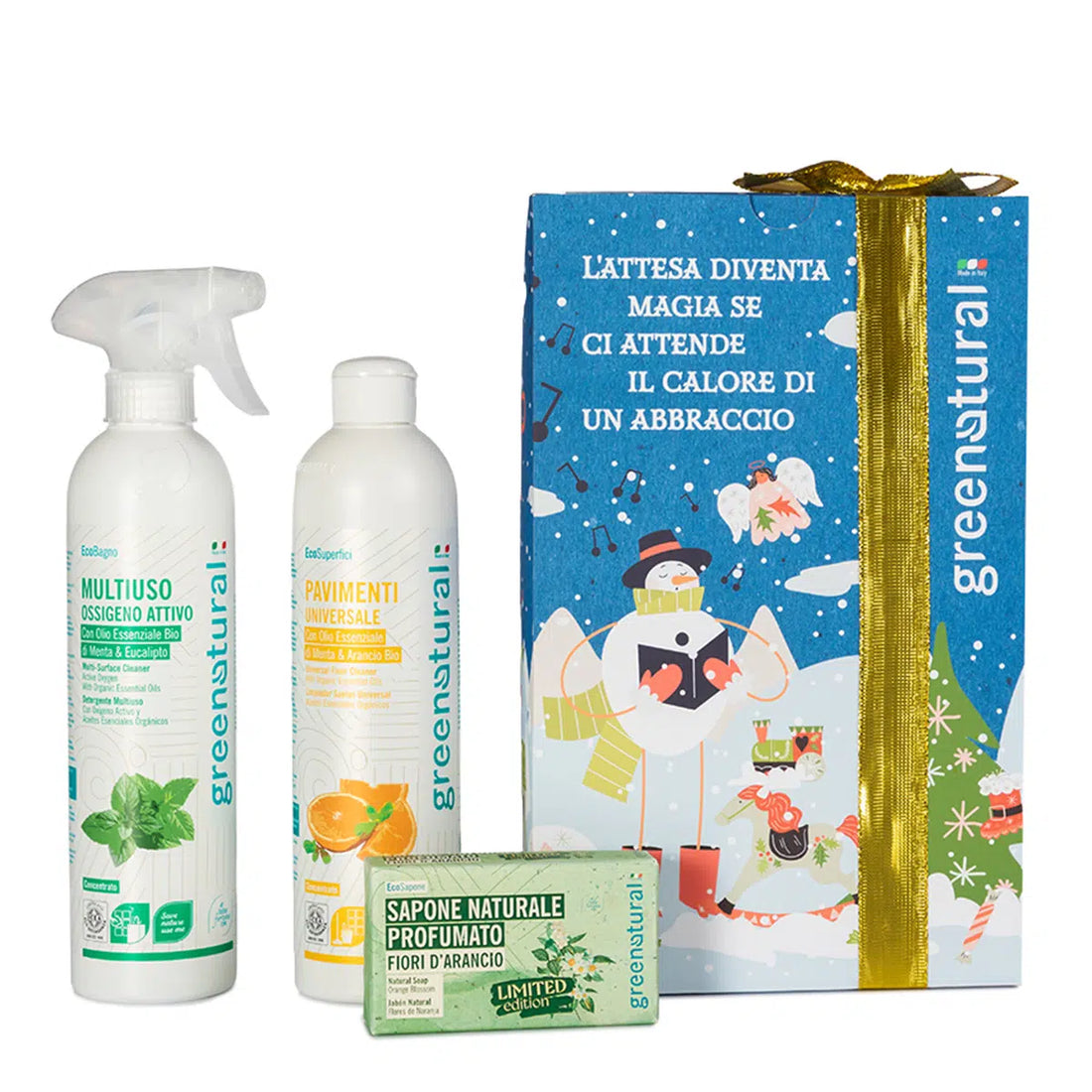 GREEN NATURAL Xmas Box Casa - Multiuso + Pavimenti Universale +
Sapone Fiori d&