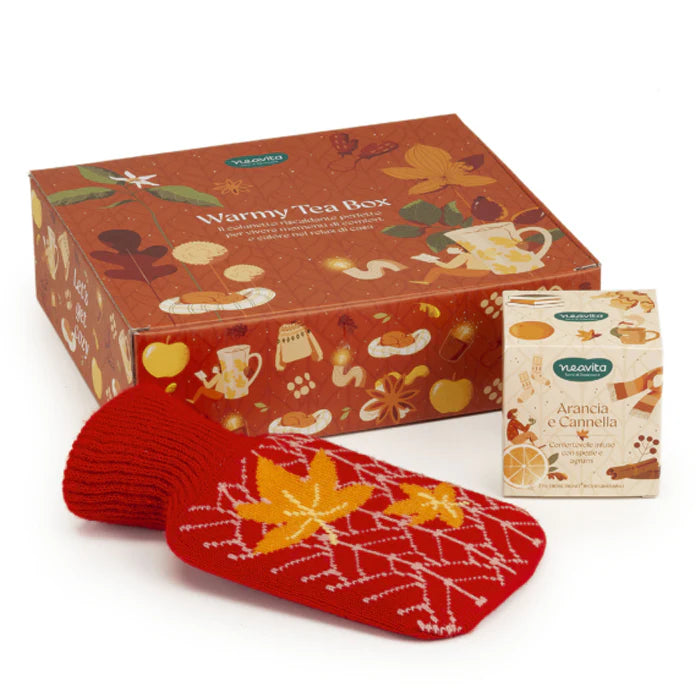 NEAVITA Warmy Tea Box - Cofanetto Infuso Arancia e Cannella e Borsa dell&