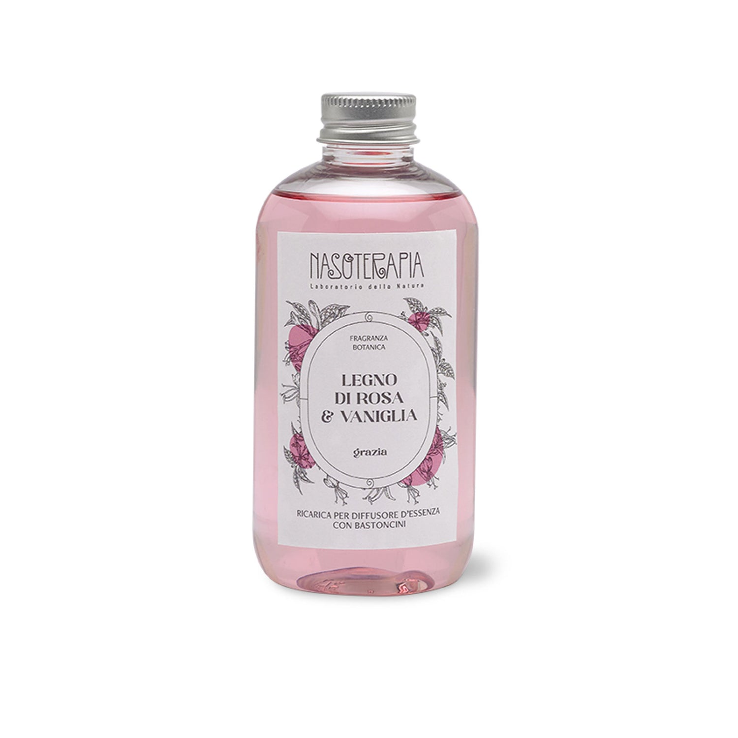 Nasoterapia Ricarica per diffusore a bastoncini Legno di Rosa e Vaniglia 250ml