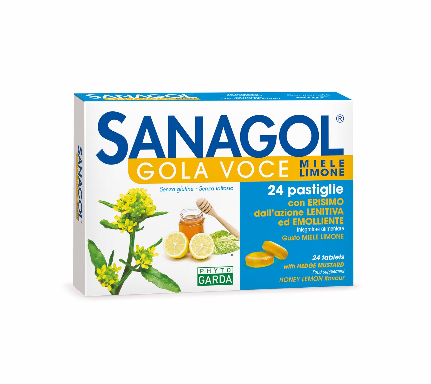 SANAGOL Gola Voce Miele Limone 24pst