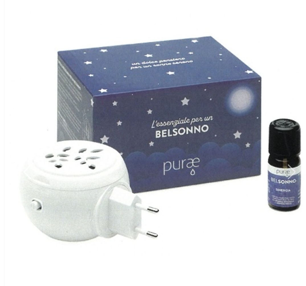 PURAE Kit BELSONNO Diffusore elettrico da muro e sinergia BenSonno