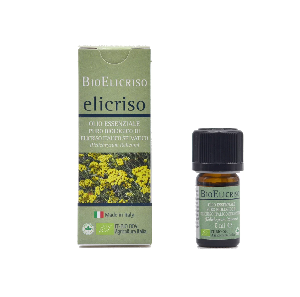 BIOELICRISO Olio Essenziale puro biologico di Elicriso Italico selvatico (Helichrysum italicum) - 5ml