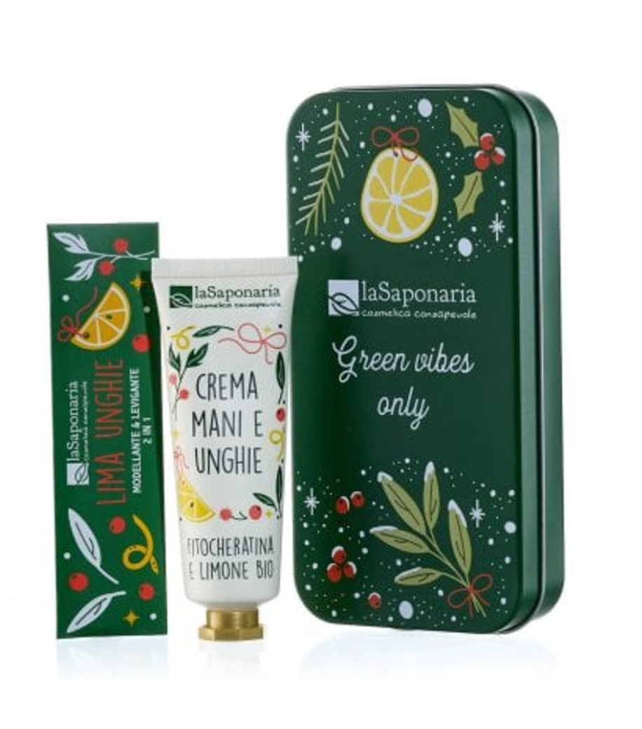 LA SAPONARIA Scrigno - Crema mani Fitocheratina e Limone + limetta unghie Bosco d&