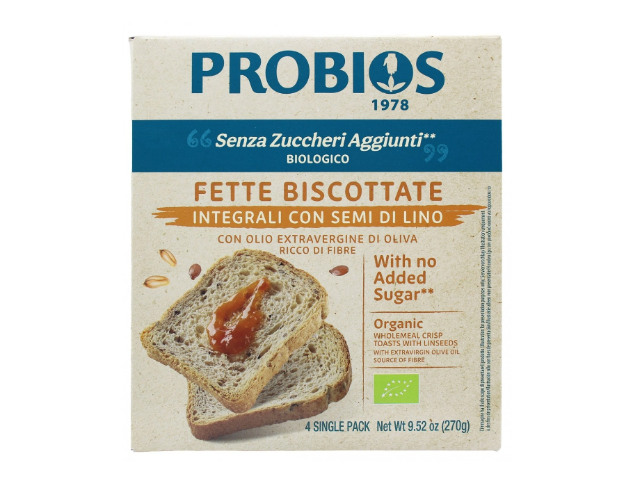 PROBIOS Fette Biscottate Integrali con Semi di Lino 270gr