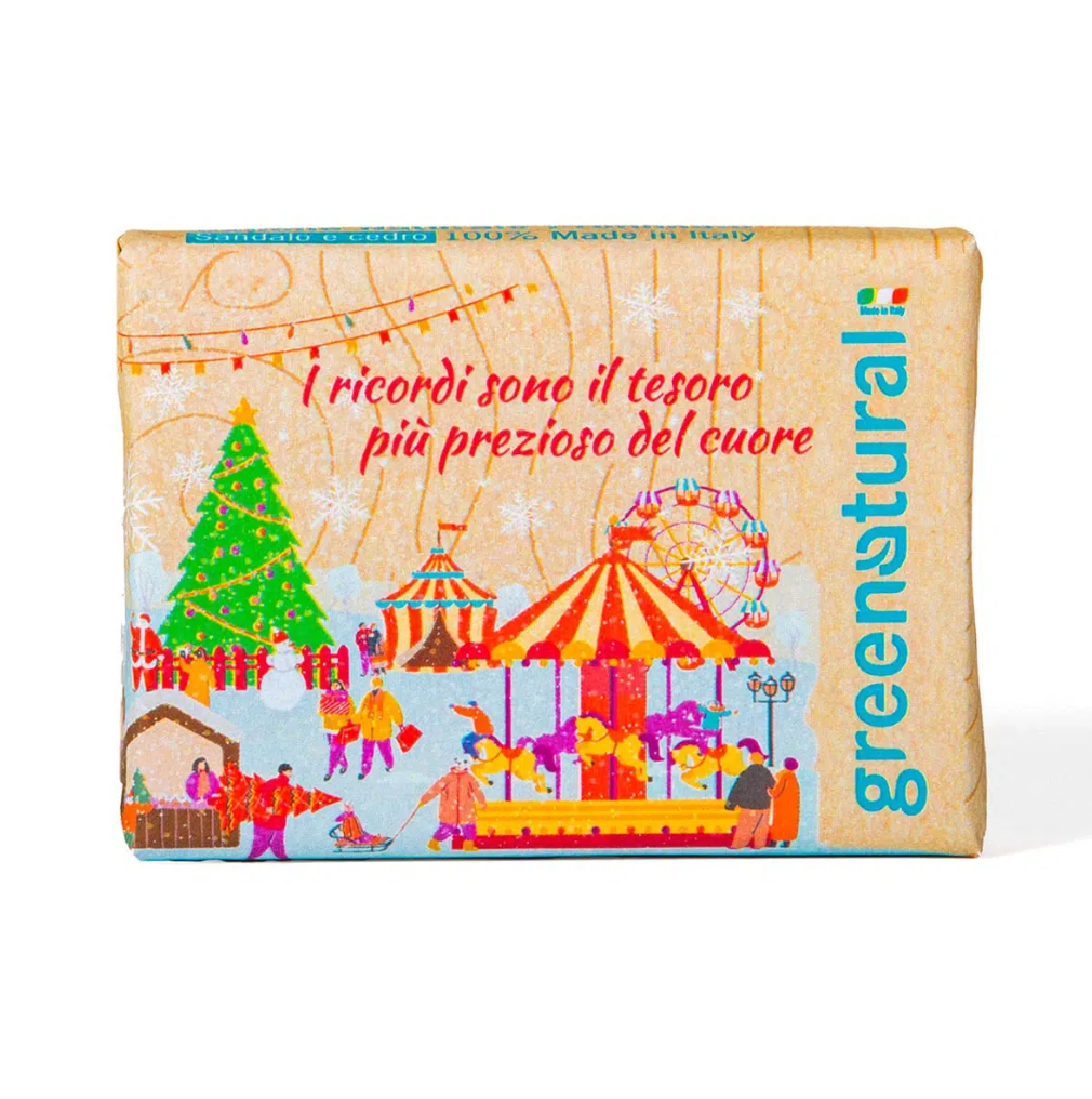 GREEN NATURAL Xmas Edition Saponette Natale &quot;Giostra&quot; 75g - Sandalo e Cedro