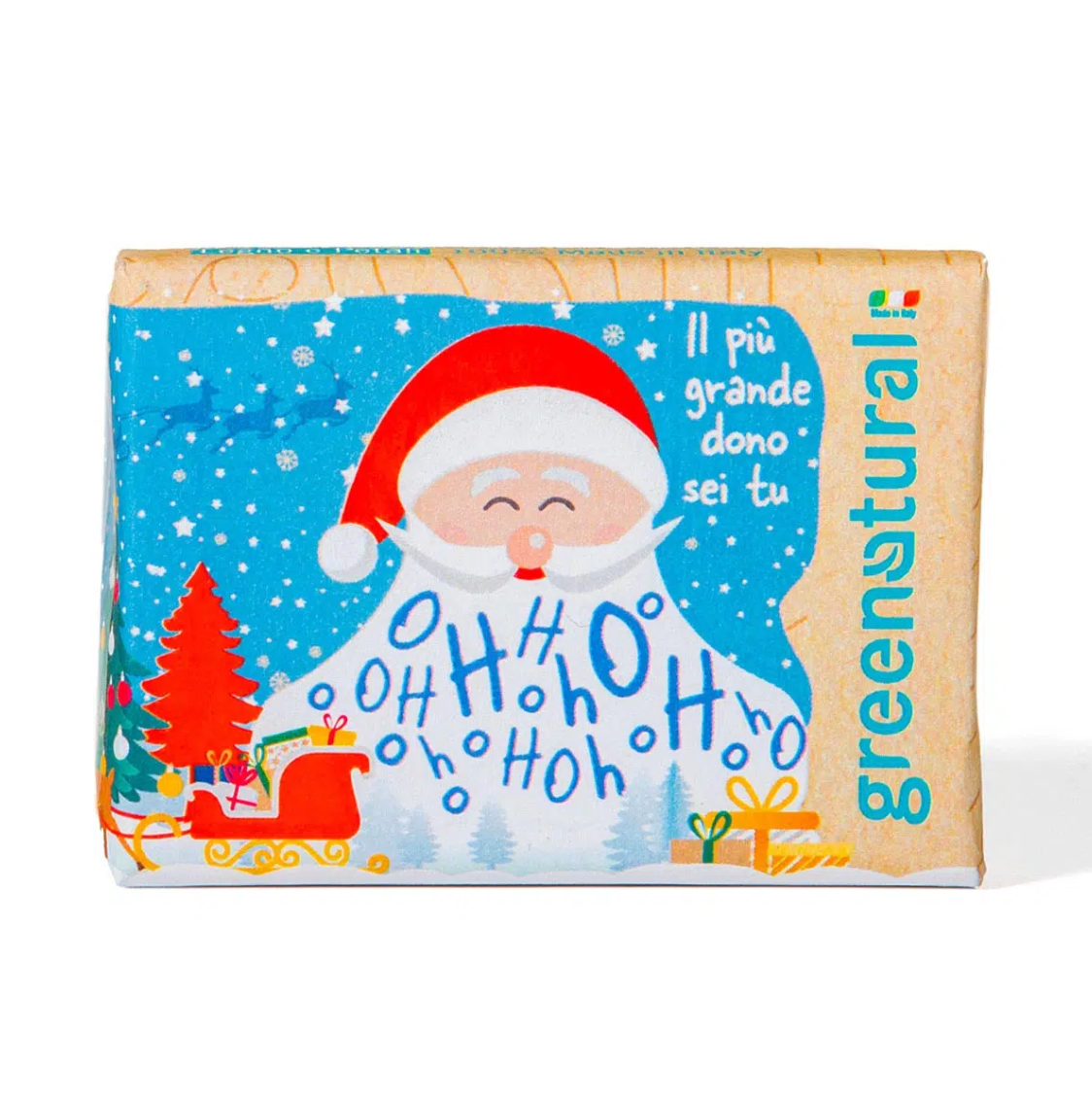 GREEN NATURAL Xmas Edition Saponette Natale &quot;Babbo&quot; 75g - legno e petali