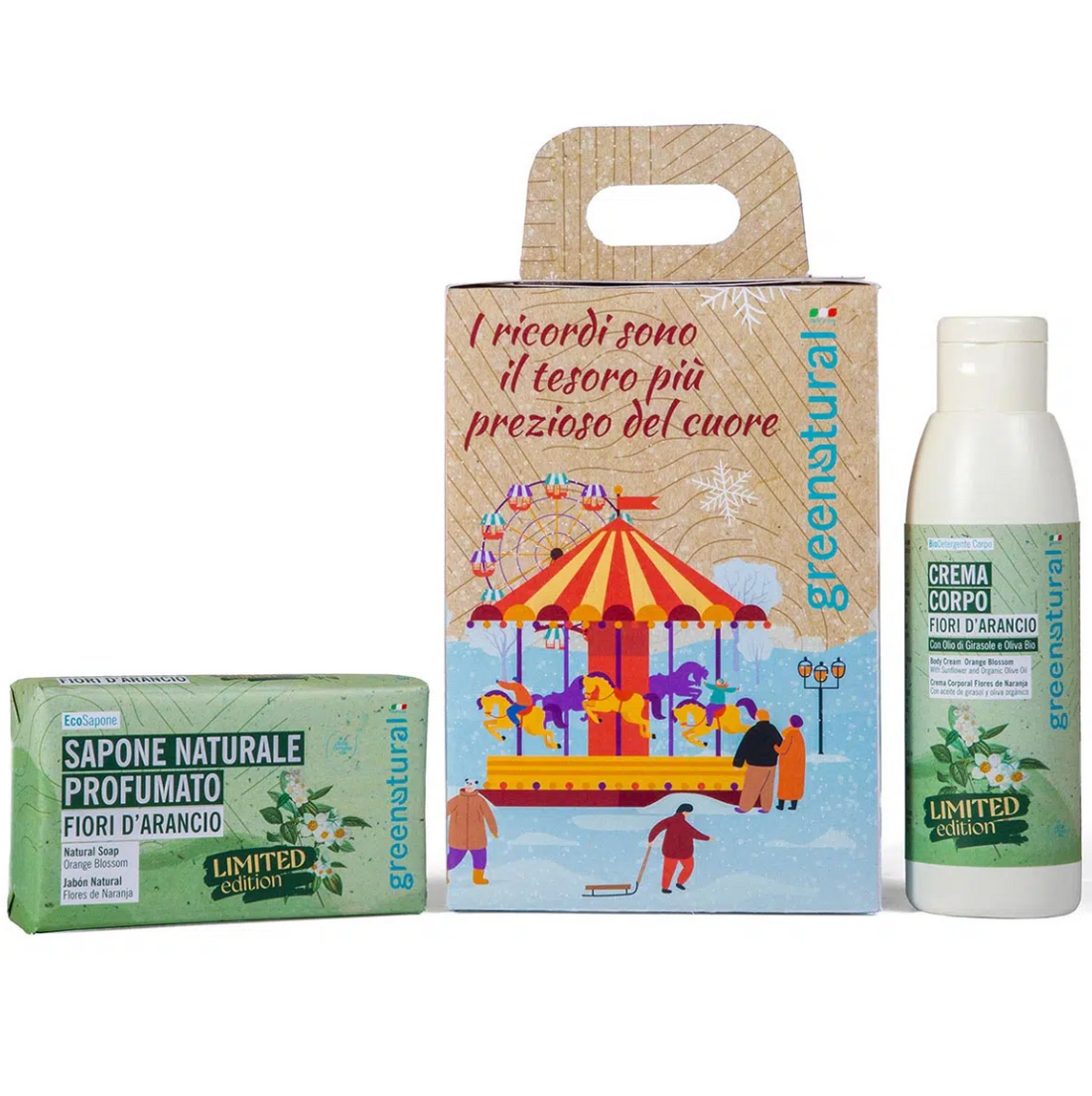 GREEN NATURAL Xmas Box Giostra Incantata - Crema Fiori d&
