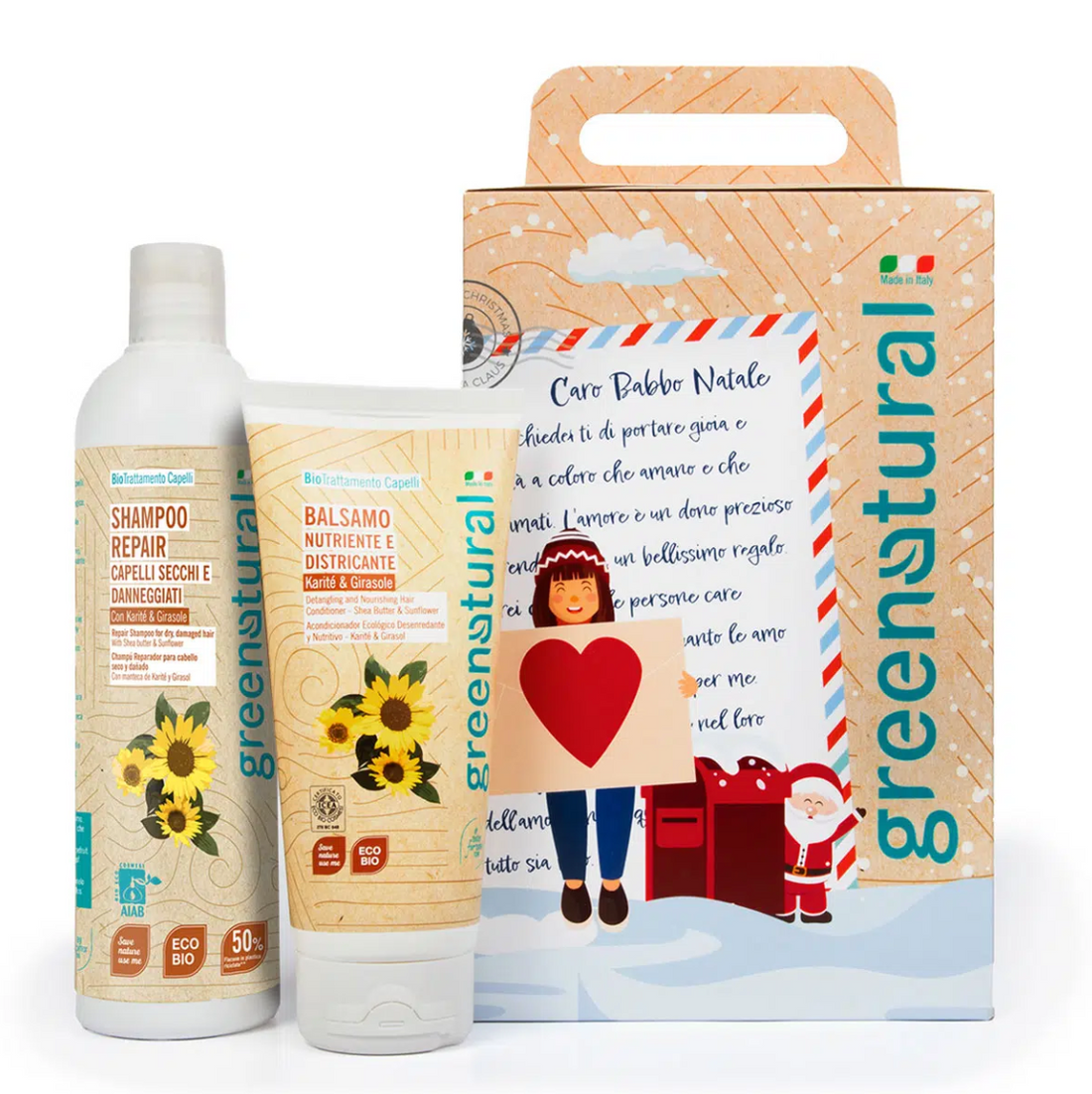GREEN NATURAL Xmas Beauty Lettera a Babbo- Shampoo e Balsamo