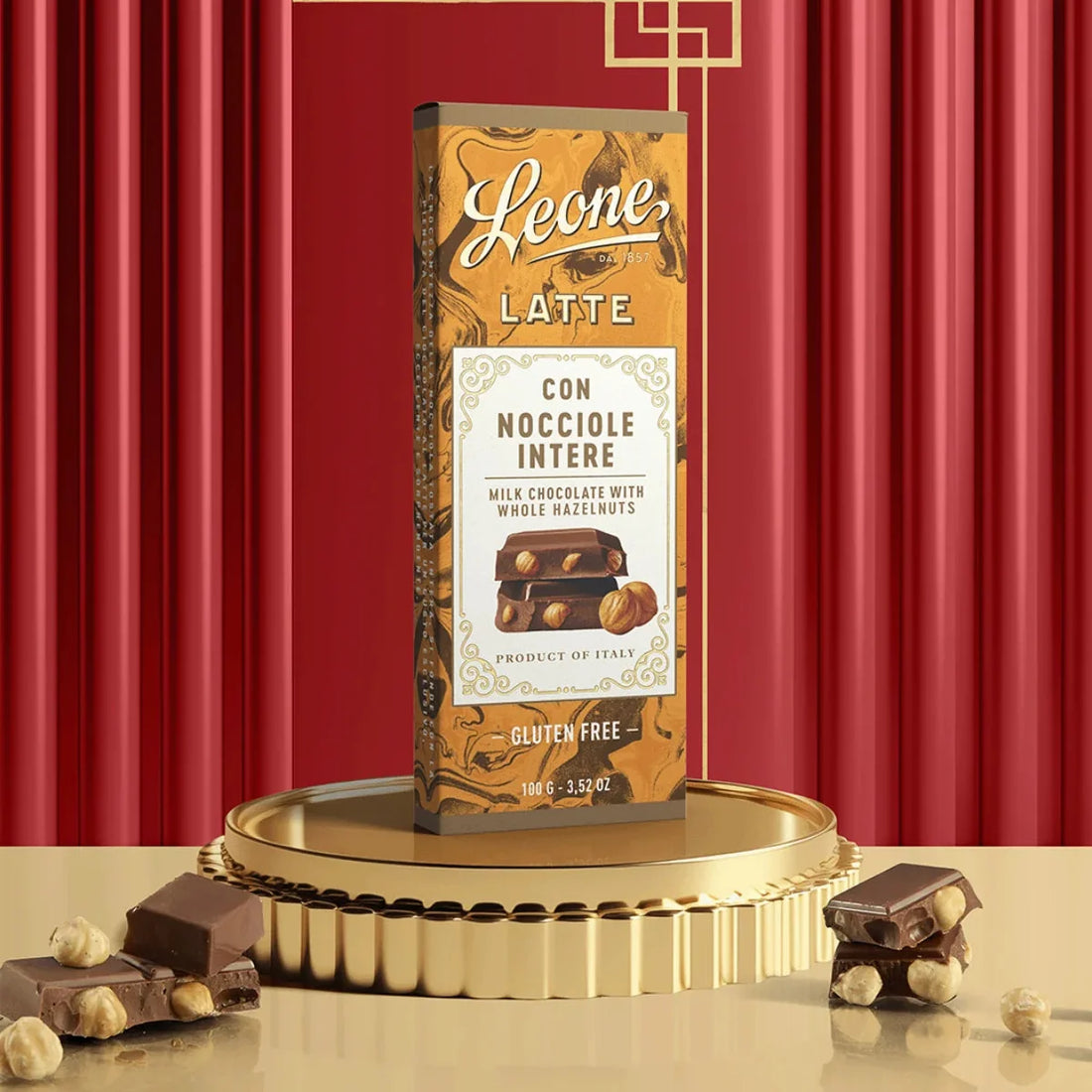 LEONE Tavoletta Cioccolato al Latte con Nocciole Intere 100g
