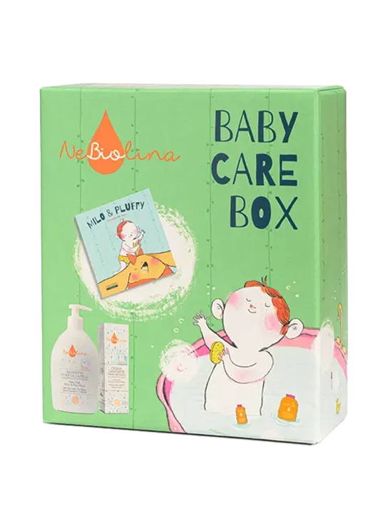 NEBIOLINA Baby Care Box - Bagnetto + Crema + Silent Book
