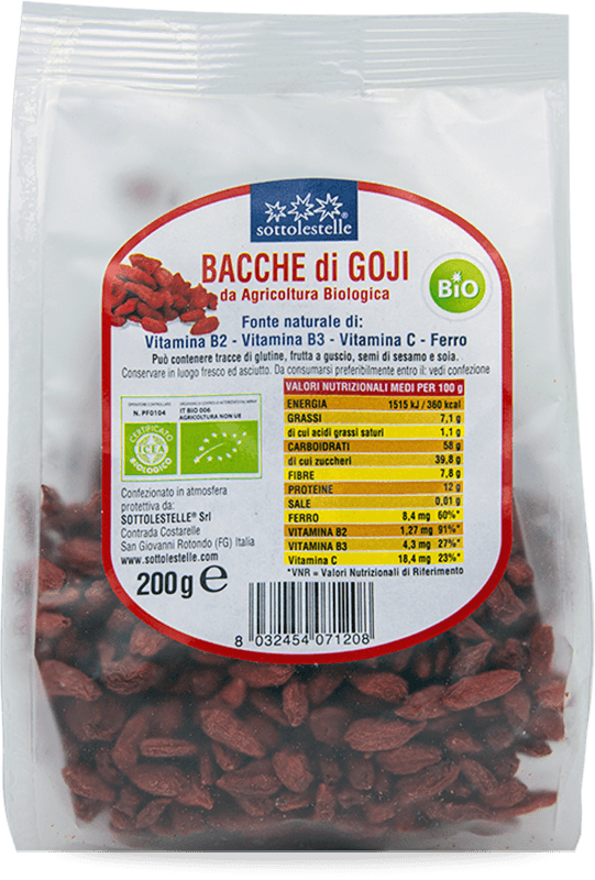 bacche di goji sotto le stelle
