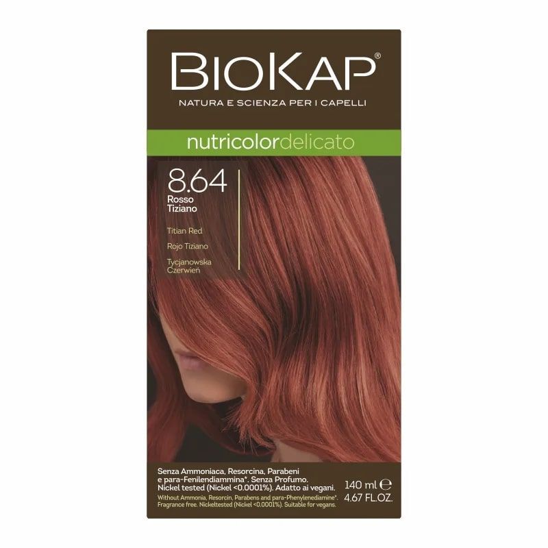 BIOS LINE BioKap Nutricolor Delicato 8.64 Rosso Tiziano Tinta per Capelli 140 ml