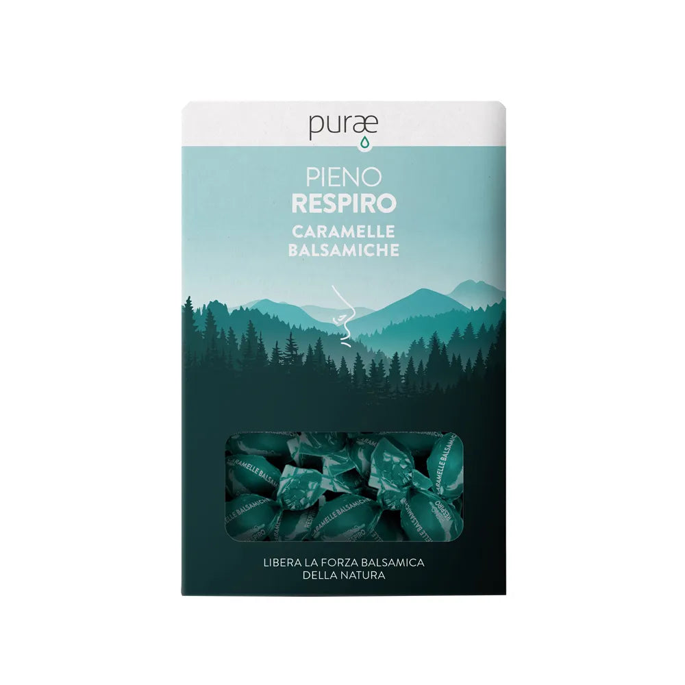 PURAE Caramelle Balsamiche 80 g. con O.E. Pieno Respiro
