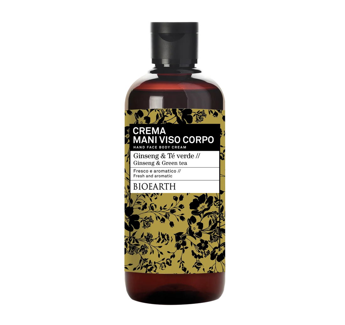 BIOEARTH Crema mani viso corpo Winter Edition Ginseng e Te Verde 500ml