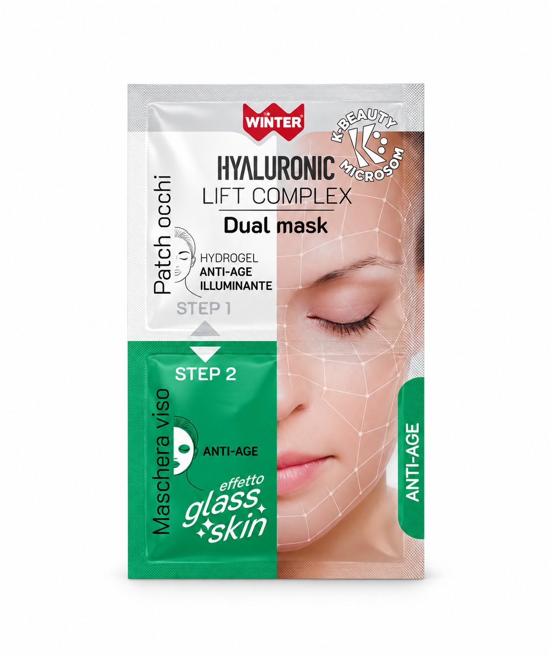 WINTER Dual Mask ANTIAGE | Maschera Viso Coreana Liftante + Patch Occhi