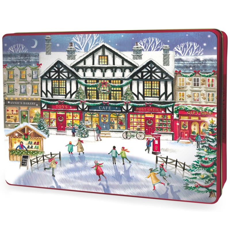 GRANDMA Maxi Scatola di Latta "Christmas High Street" con Biscotti Inglesi 600gr