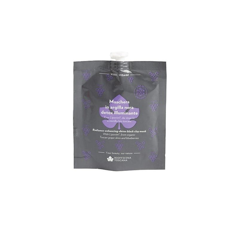 maschera in argilla nera detox illuminante BIOFFICINA toscana