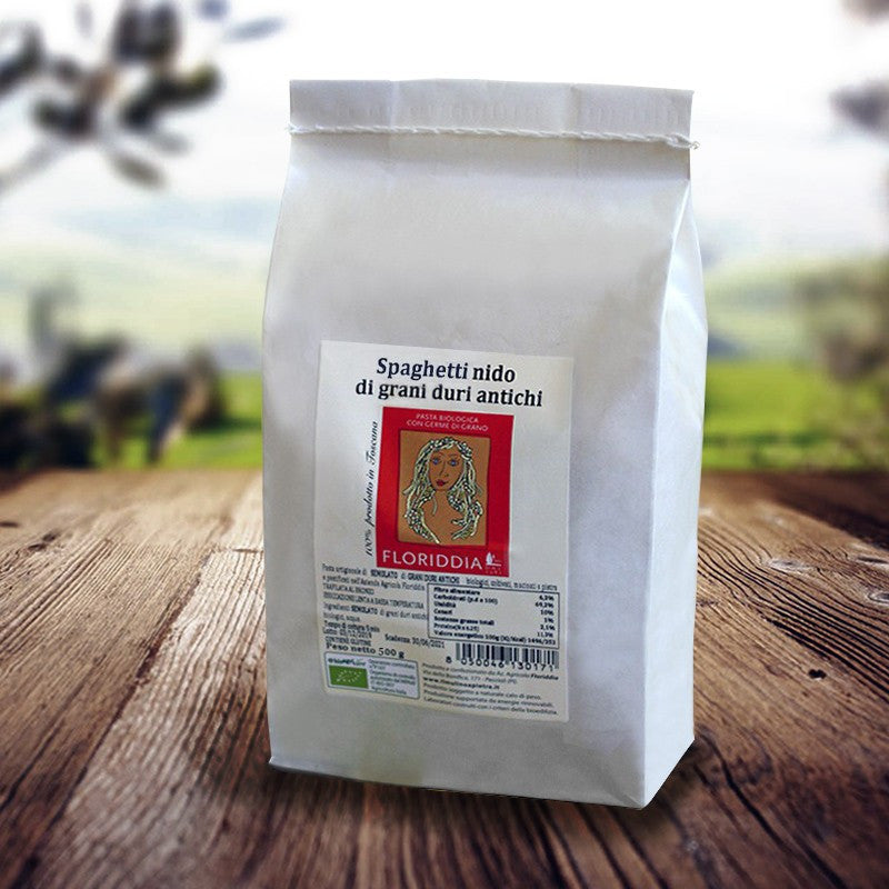 FLORIDDIA Spaghetti Nido di Grani Duri Antichi Biologici 500g