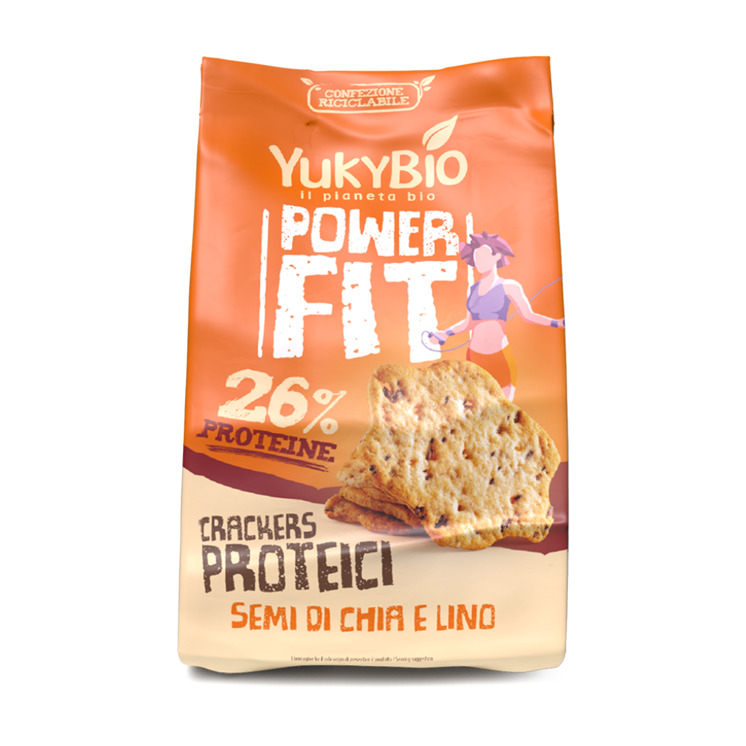 YukyBio - Crackers Proteici Semi di Chia e Lino 200gr