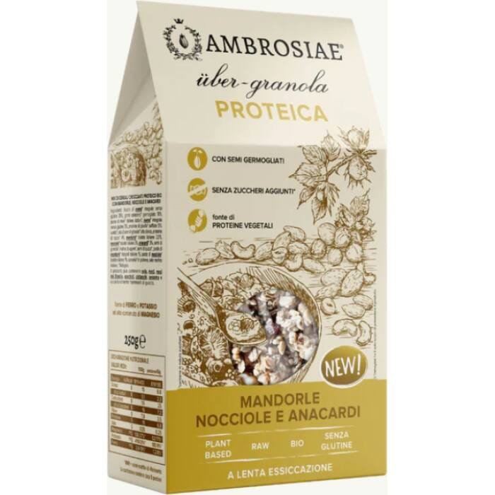 ÜBER GRANOLA PROTEICA MANDORLE NOCCIOLE E ANACARDI ambrosiae 1