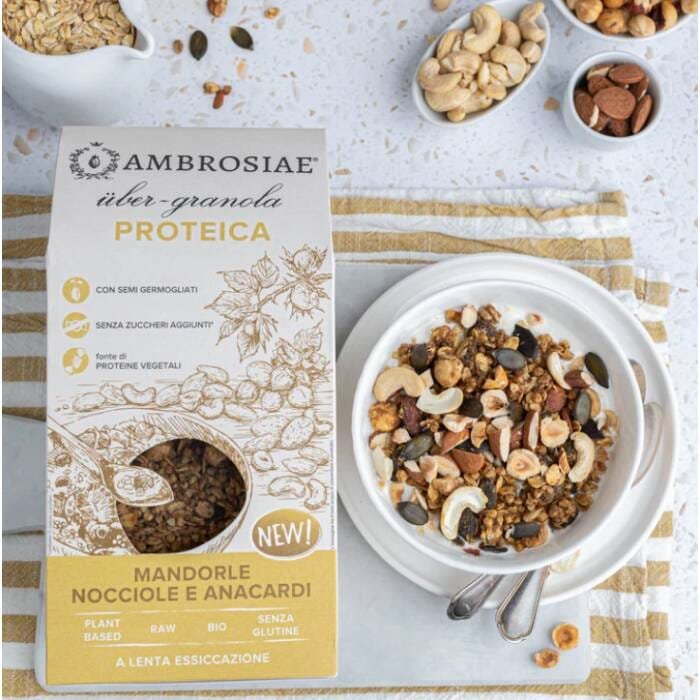 ÜBER GRANOLA PROTEICA MANDORLE NOCCIOLE E ANACARDI ambrosiae 2
