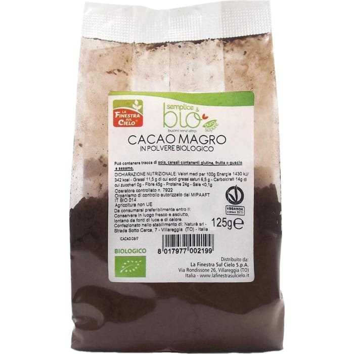la finestra sul cielo cacao magro in polvere 125gr